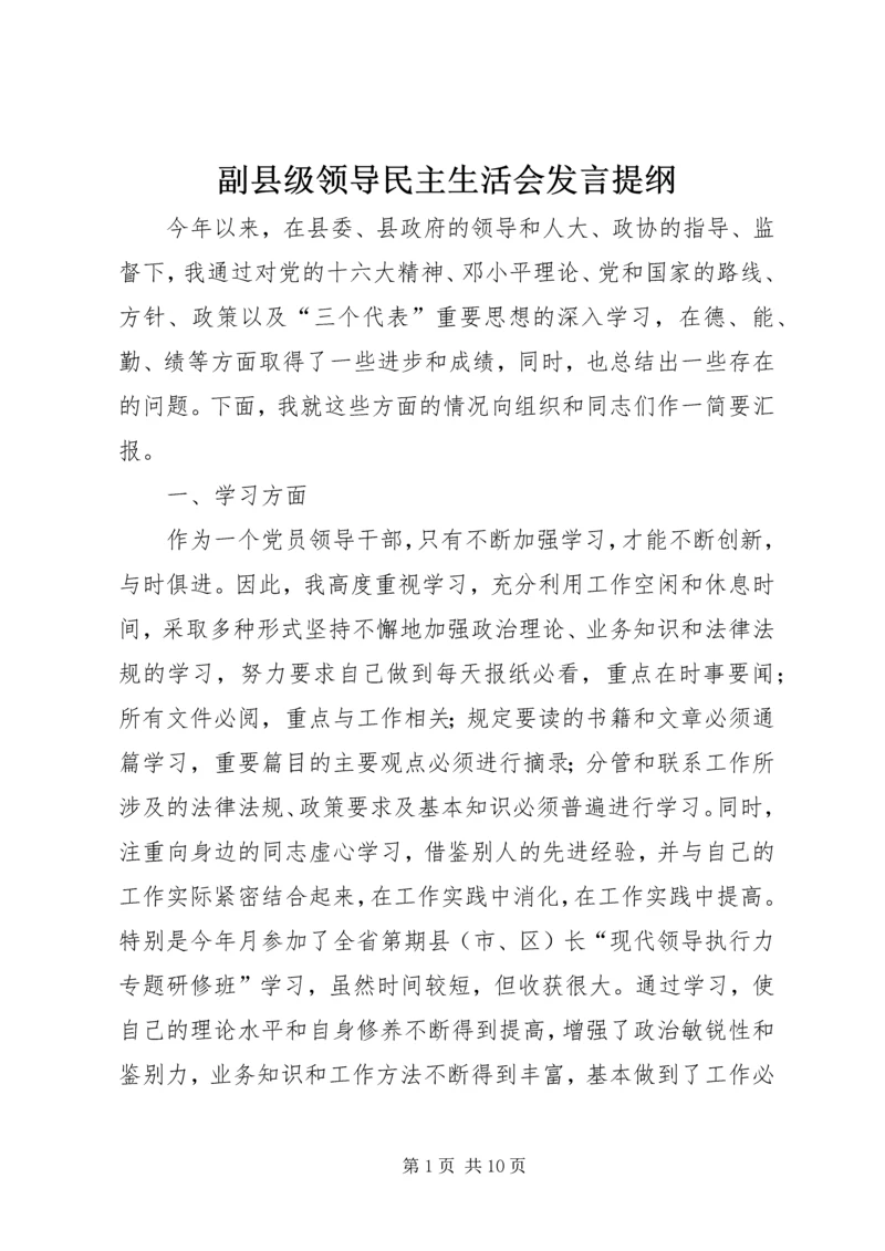 副县级领导民主生活会发言提纲 (3).docx