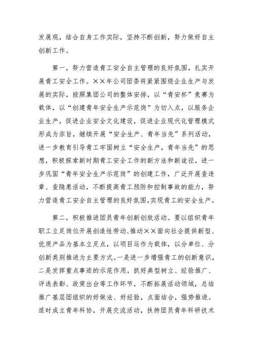 年共青团工作计划