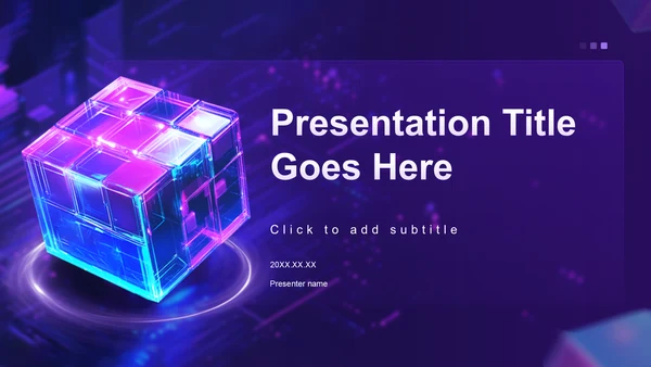 紫色3D风AI产品立项策划提案PPT主题