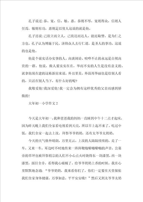 大年初一小学作文 2