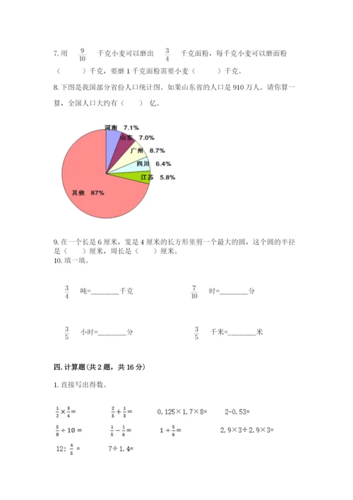 人教版六年级上册数学期末测试卷【新题速递】.docx