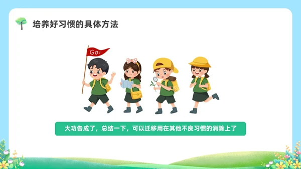 蓝绿色水彩清新坏习惯好习惯科普培训PPT