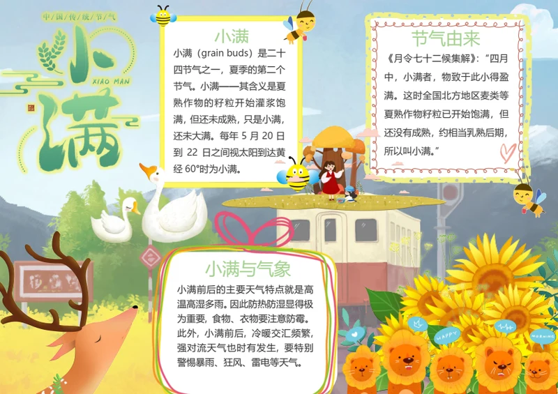 小满二十四节气Word小报