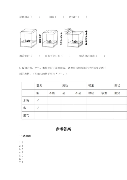 教科版一年级下册科学期末测试卷附参考答案【轻巧夺冠】.docx