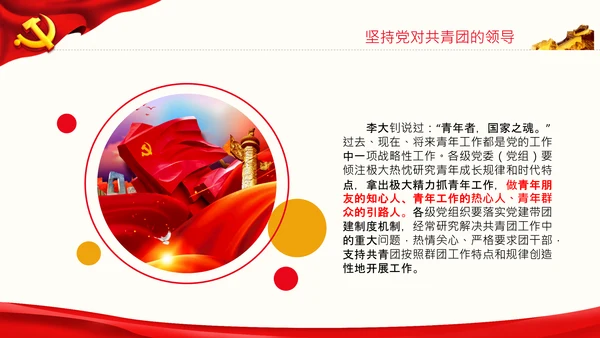 在庆祝共青团成立100周年大会上的讲话PPT