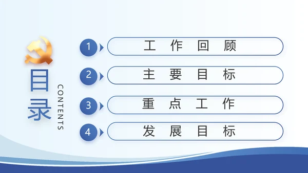 蓝色大气党建党支部述职报告动态PPT