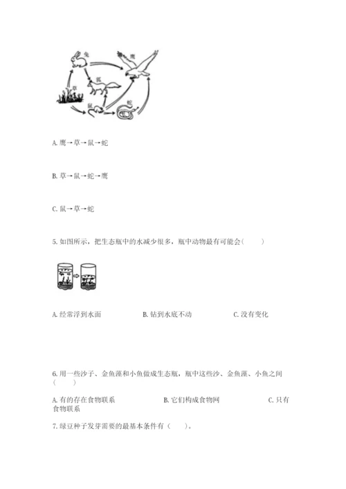 教科版五年级下册科学第一单元《生物与环境》测试卷【轻巧夺冠】.docx