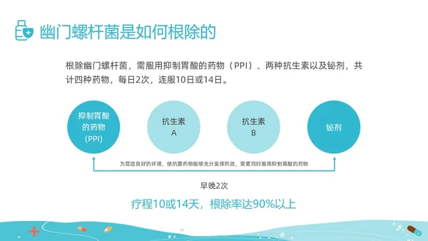 绿色插画幽门螺杆菌健康宣教培训PPT课件