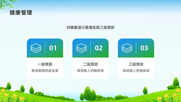 彩色水彩清新展板健康管理培训PPT课件