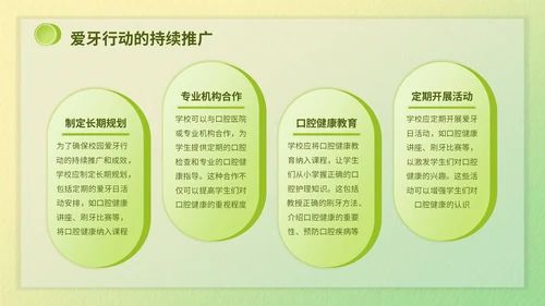 绿色3d立体风爱牙日知识科普PPT模版
