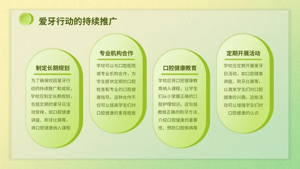 绿色3d立体风爱牙日知识科普PPT模版