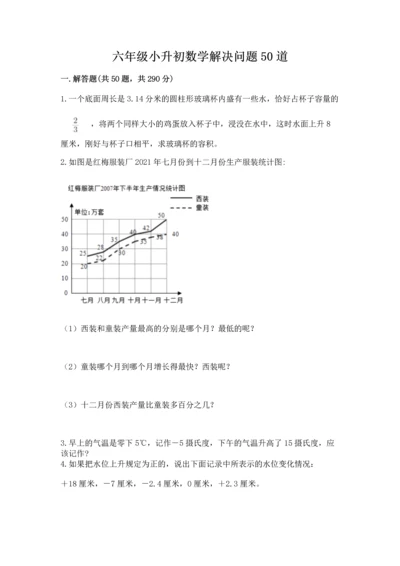 六年级小升初数学解决问题50道精品（满分必刷）.docx