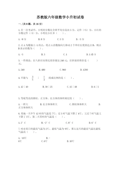 苏教版六年级数学小升初试卷精品【考点梳理】.docx