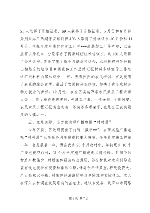 乡镇宣传工作总结汇报材料.docx