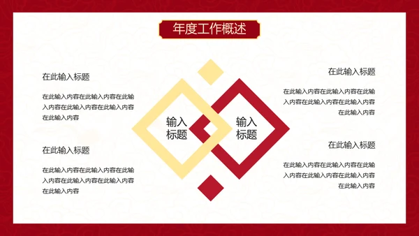 红色中国风虎年新年工作计划通用PPT模板
