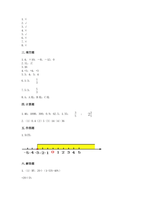 六年级下册数学期末测试卷及参考答案1套.docx