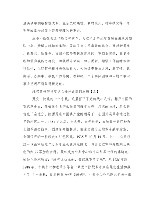 延安精神学习培训心得体会范例五篇.docx