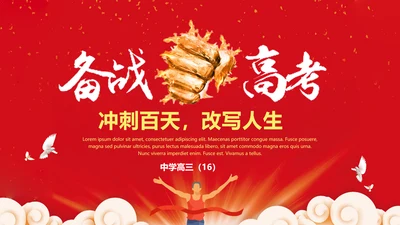 备战高考冲刺百天高考誓师大会PPT模板