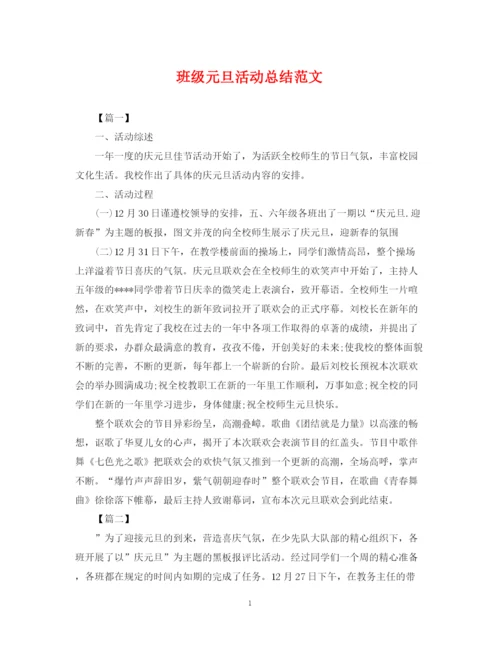 精编之班级元旦活动总结范文.docx