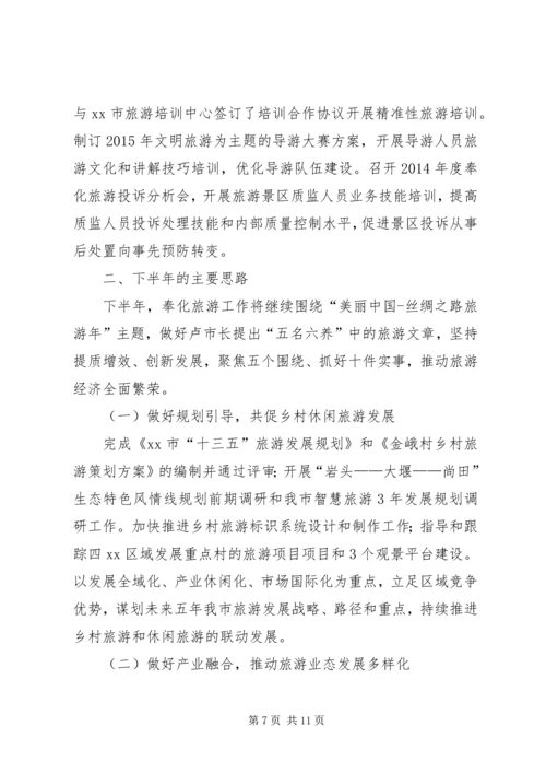 旅游局上半年工作总结和下半年工作计划.docx