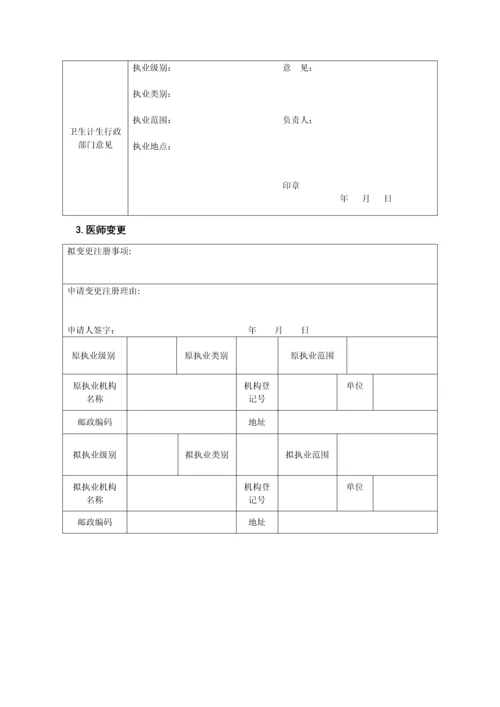 2023年执业医师注册变更注册申请表.docx