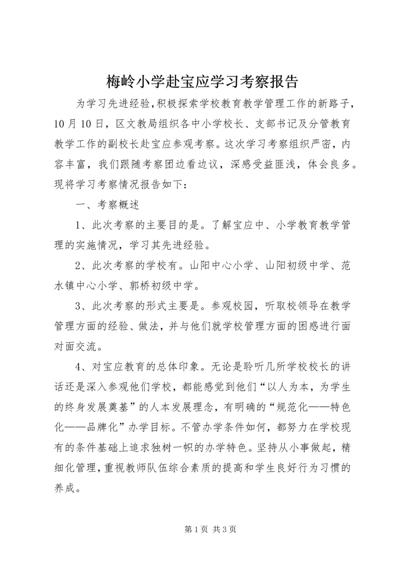 梅岭小学赴宝应学习考察报告.docx