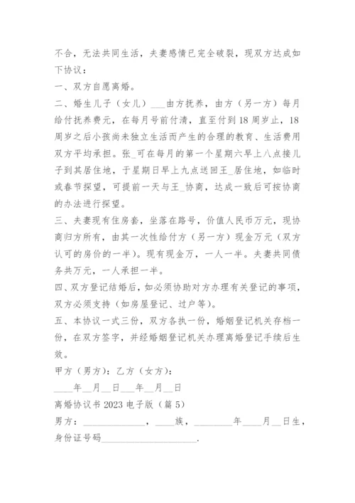 离婚协议书2023电子版.docx