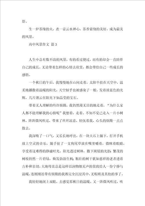 关于高中风景作文汇编九篇