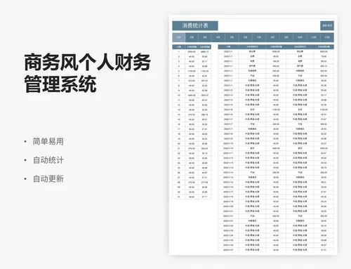 商务风个人财务管理系统