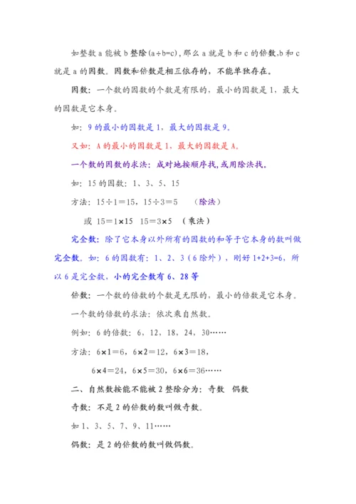 人教版数学五年级下册单元知识点归纳.docx