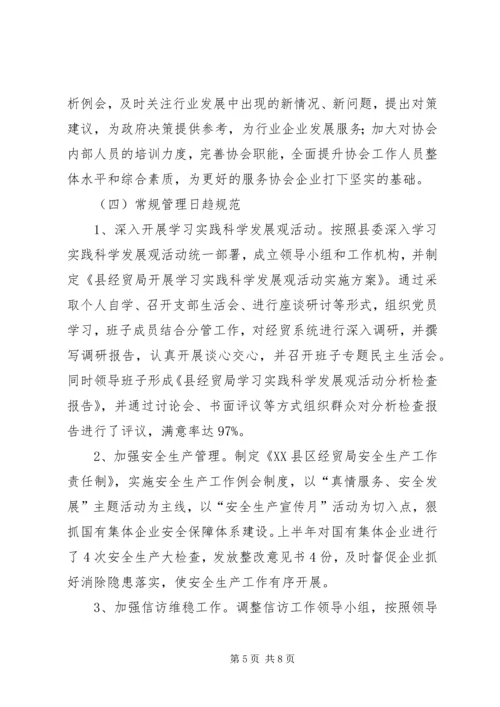 经贸局上半年工作总结及下半年计划.docx