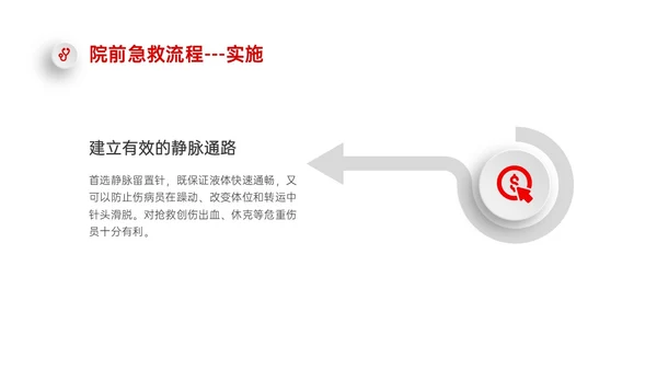 红色微立体简约院前急救护理工作流程PPT课件急救知识