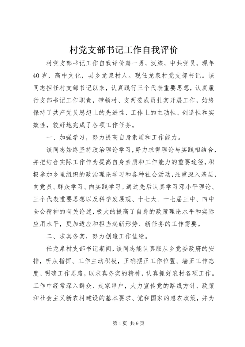 村党支部书记工作自我评价.docx