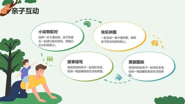 绿色卡通风可爱卡通幼儿园通用模板PPT模板