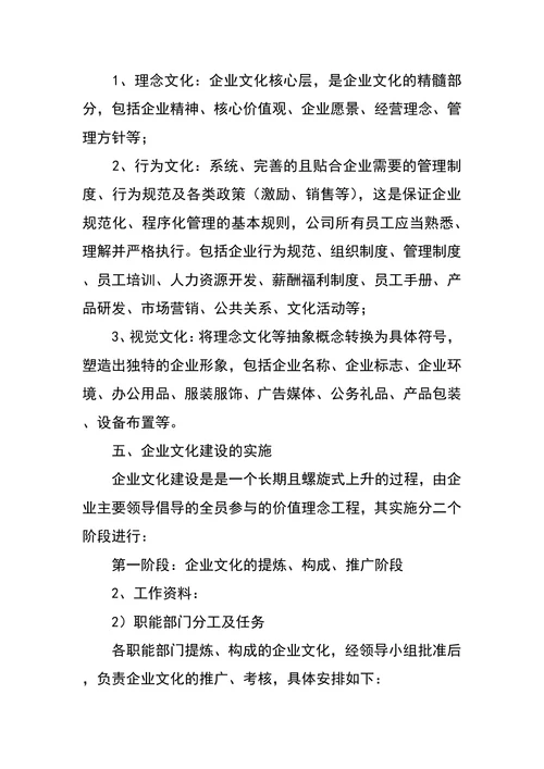 企业文化建设计划