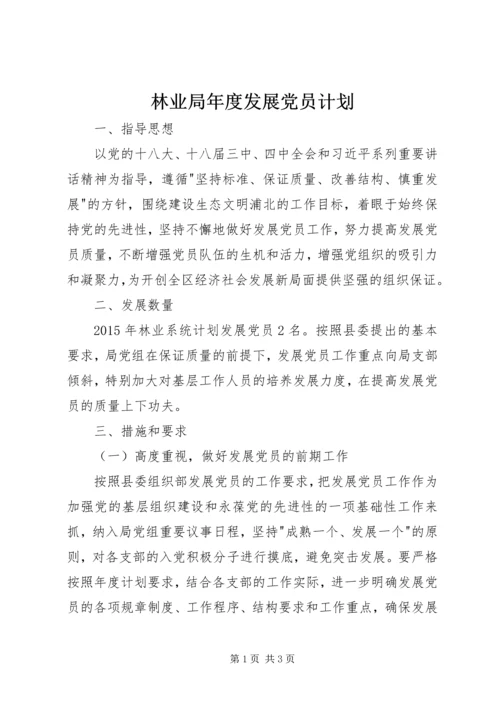 林业局年度发展党员计划.docx