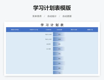 学习计划表模版