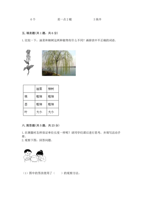 教科版一年级上册科学期末测试卷【完整版】.docx