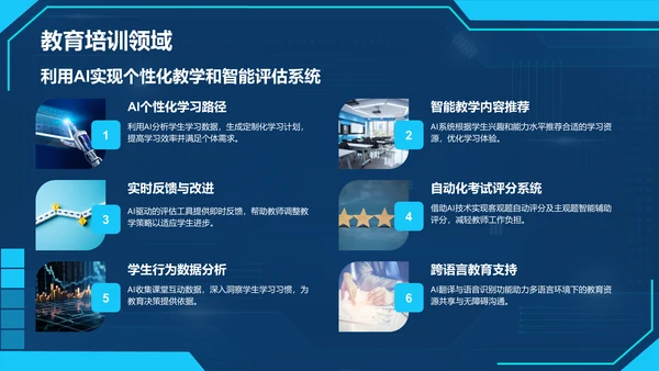 蓝色科技风通用行业AI发布会PPT模板