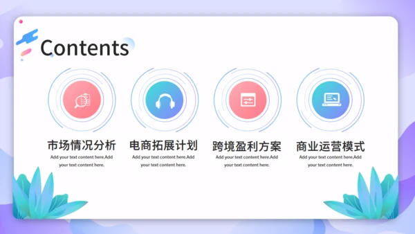 跨境电商商业计划书通用PPT模板