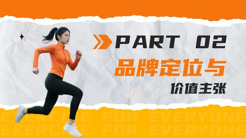 橙色创意撕纸风全民健身：极限燃力场健身房推广PPT模板