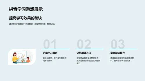 拼音知识游戏讲解PPT模板
