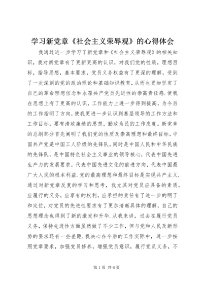 学习新党章《社会主义荣辱观》的心得体会.docx