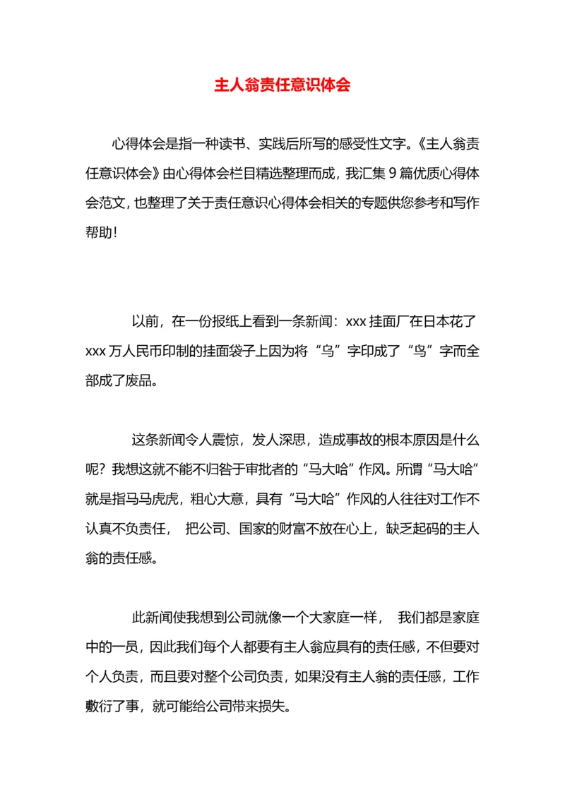 主人翁责任意识体会.docx