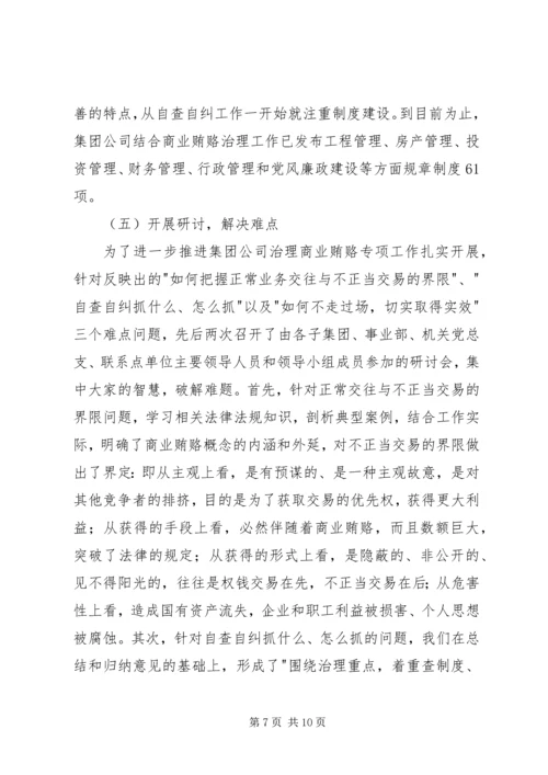 国有企业治理商业贿赂专项工作情况汇报 (6).docx