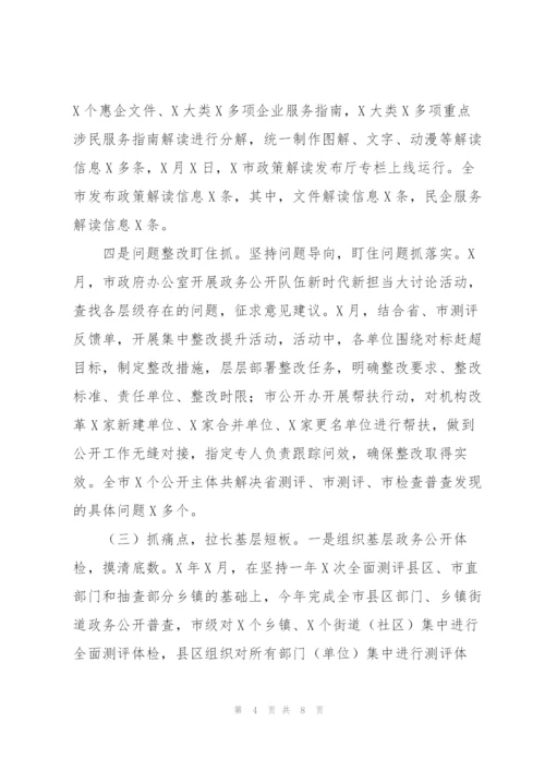 年度市政务工作公开汇报.docx