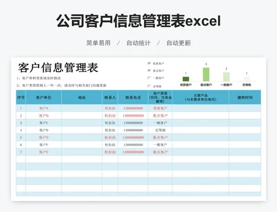 公司客户信息管理表excel表格模板