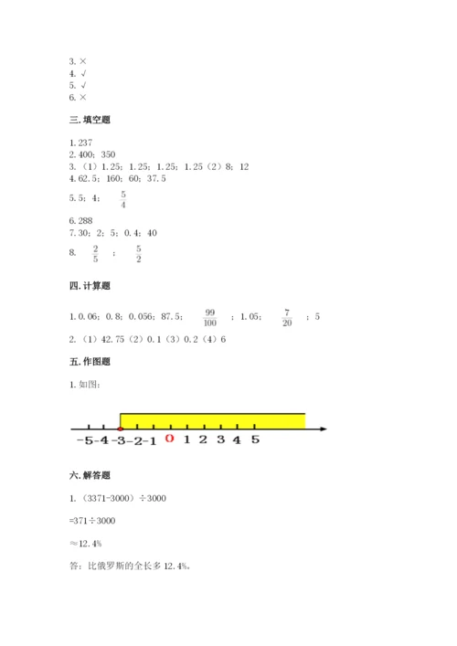 两当县六年级下册数学期末测试卷精选.docx
