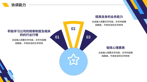 几何切割拼色商务新员工入职自我介绍PPT模板