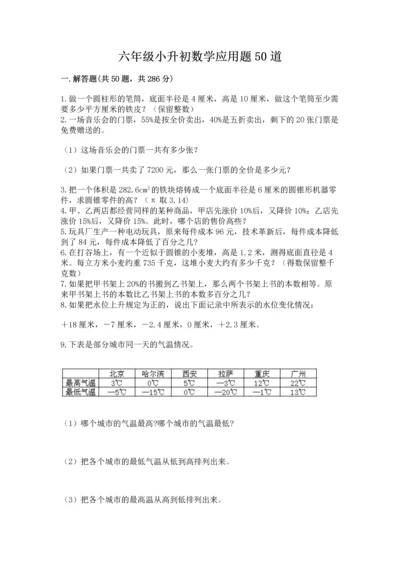 六年级小升初数学应用题50道新版.docx